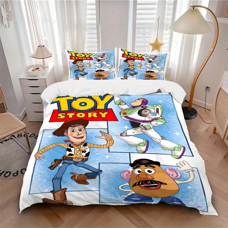 3pcs Toy Story Characters Quilt Cover Set - Soft and Cozy Bedroom, Guest Room and Dorm Decorative Bedding 3-Piece Set 1 Quilt Cover + 2 Pillow Sh