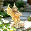 Garden Fairy Statue Figurine Lawn Balcony Patio Decorative Sturdy Shelf Welcome Gift Ornament