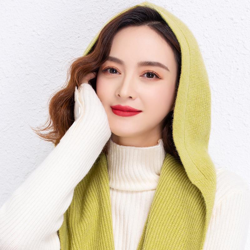 

Внешний платок женский термо шарф с капюшоном вязаный универсальный декоративный шарф на плечо поддельный воротник однотонный 40*110