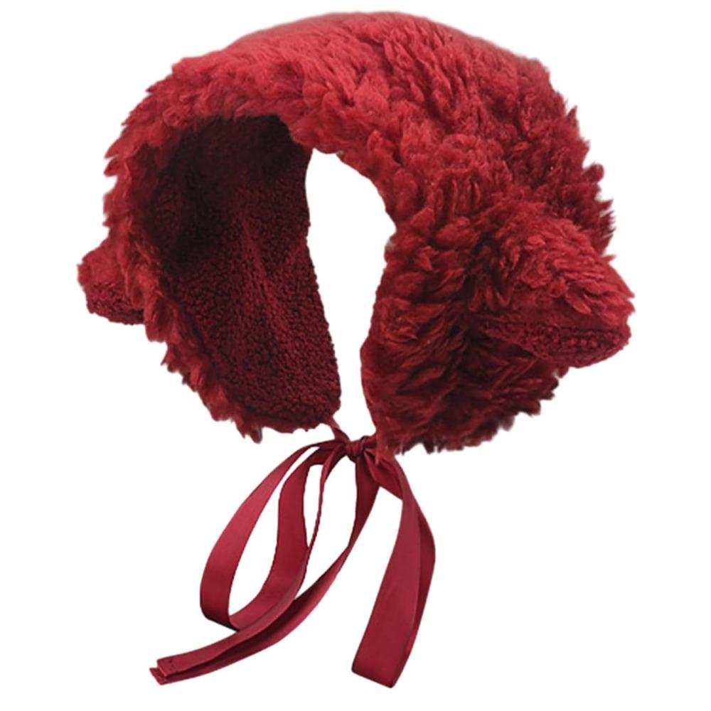 

Furry Lamb Ear Ear Warmer Cute Winter Ear Muffs New Warm Headband For Head Wrap червоний