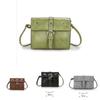 Chic Small Square Pu Leather Bag For Women In Brown With Retro Style And Modern Elegance
