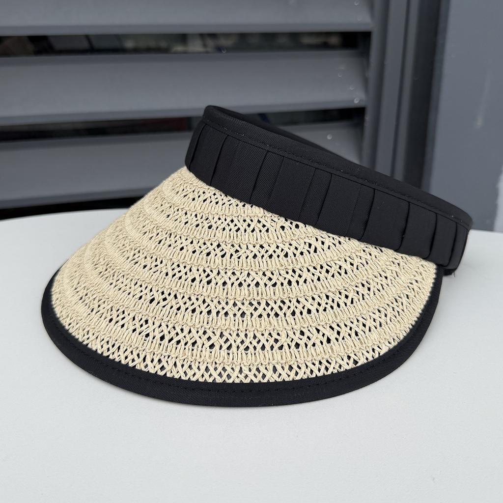 New sun protection hat straw big brim empty top hat summer outdoor cycling hat women's UV protection sun hat