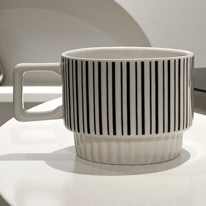 Shangqi Ceramic Office Coffee Mug, Horizontal Stripe
