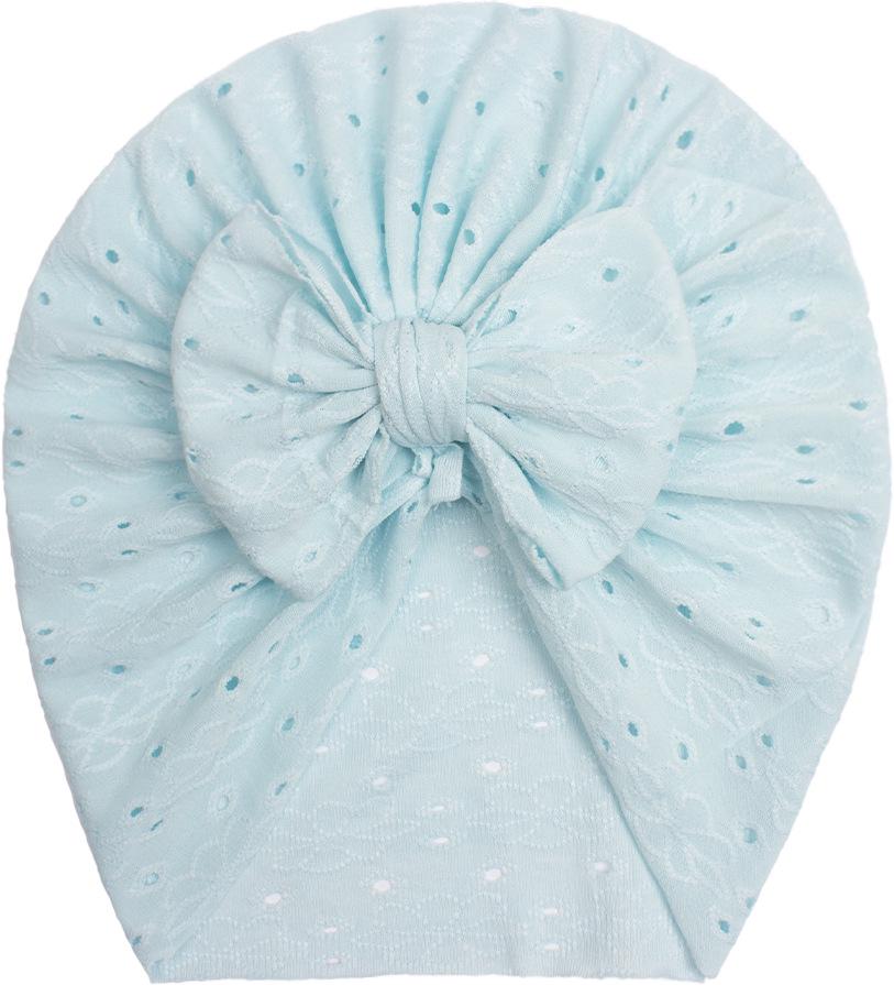 

European & American Baby Striped Bow Pullover Hat - Thin Mesh Indian Style