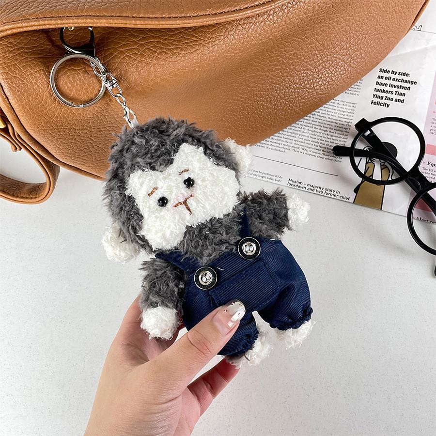 Plush Cozy Monkey Keychain With Adorable Overalls And Soft Filling Ideal For Occasion Any