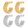 Stainless Steel Twist Wire Earrings Trendy Girl Light Luxury Titanium Steel 18K Gold Earrings