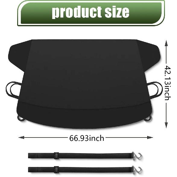 1 PC Car Front and Rear Windshield Snow Shield, Thickened Car Oxford Cloth Snow and Sunshade All-in-one Cover, Waterproof and Durable Windshield