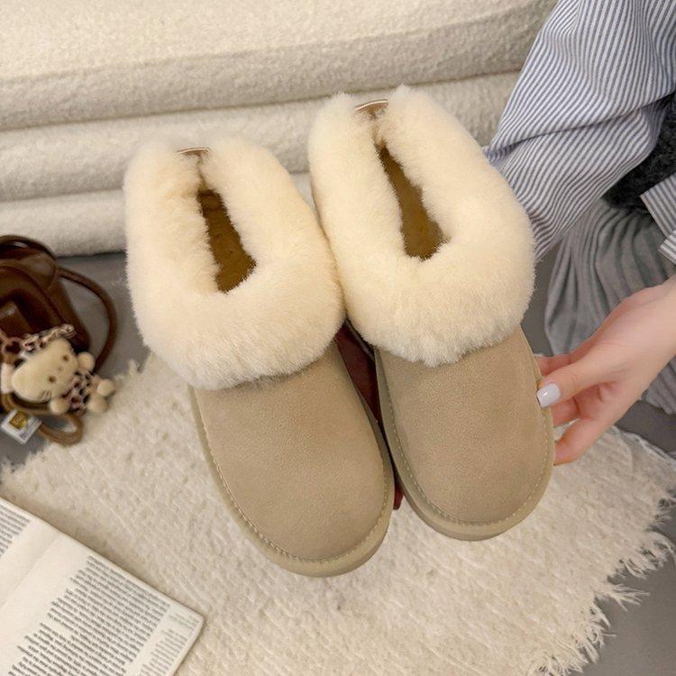 Seoul Snow~ Small Thick-soled Heightening Snow Boots Women's Retro Soft-soled Plush Thickened Fluffy Snow Short Boots