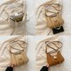 Simple Solid Color Gold Buckle Decoration Women Casual Shoulder Bag For Casual Outings