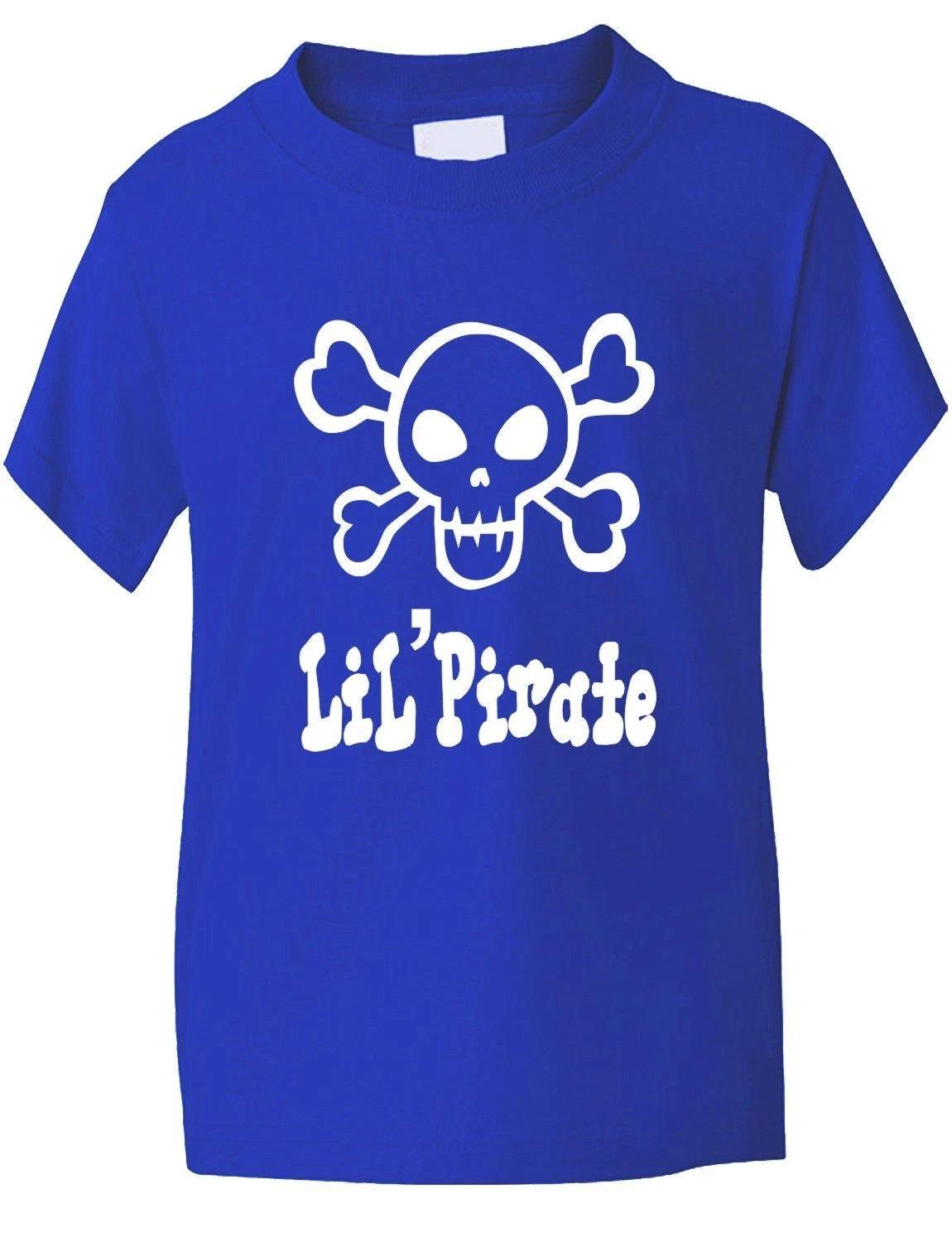 Lil Pirate Skull & Crossbones Funny Boys Girls T-Shirt Birthday Gift Age 1-13 4XL