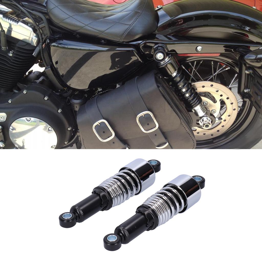 Pair of 10.5in Motorcycle Shocks Absorber Damper Fit for XL883 XL883R 200R 200L(Black Chromeplate )
