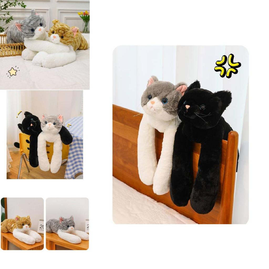Adorable Cuddly Cat Plush Toy Cute Orange Tabby Stuffed Animal For Kids And Home