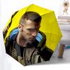 1pc Cyberpunk Future Automatic Open/Close Folding Umbrella, Windproof 8 Rib Construction, Lightweight Travel Umbrella for Women/Men,a0902060