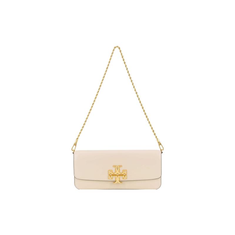 TORY BURCH Eleanor metal double T logo chain shoulder strap rectangular long cow leather crossbody shoulder bag regular women's white 148608-122