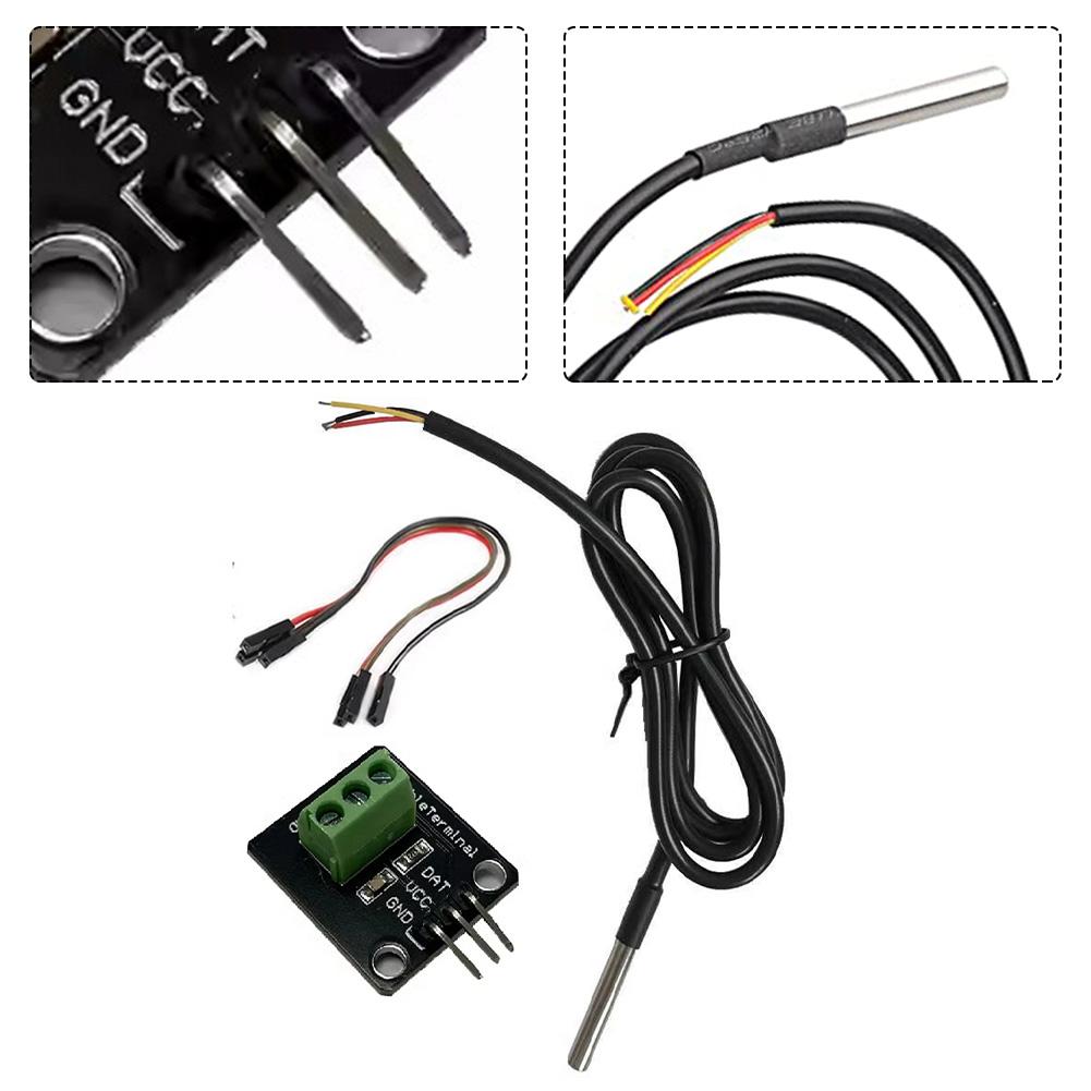1set 3V-5.5V Temperature Sensor Module Pluggable Terminal Waterproof Temperature Sensor For Soil Temperature Detection