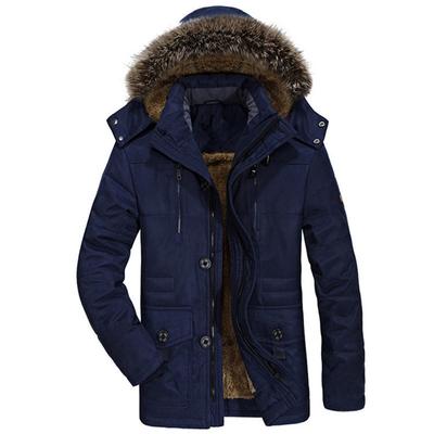Men's Winter Warm Jacket Long Parker Coat Thickened Outdoor Thickened Jacket