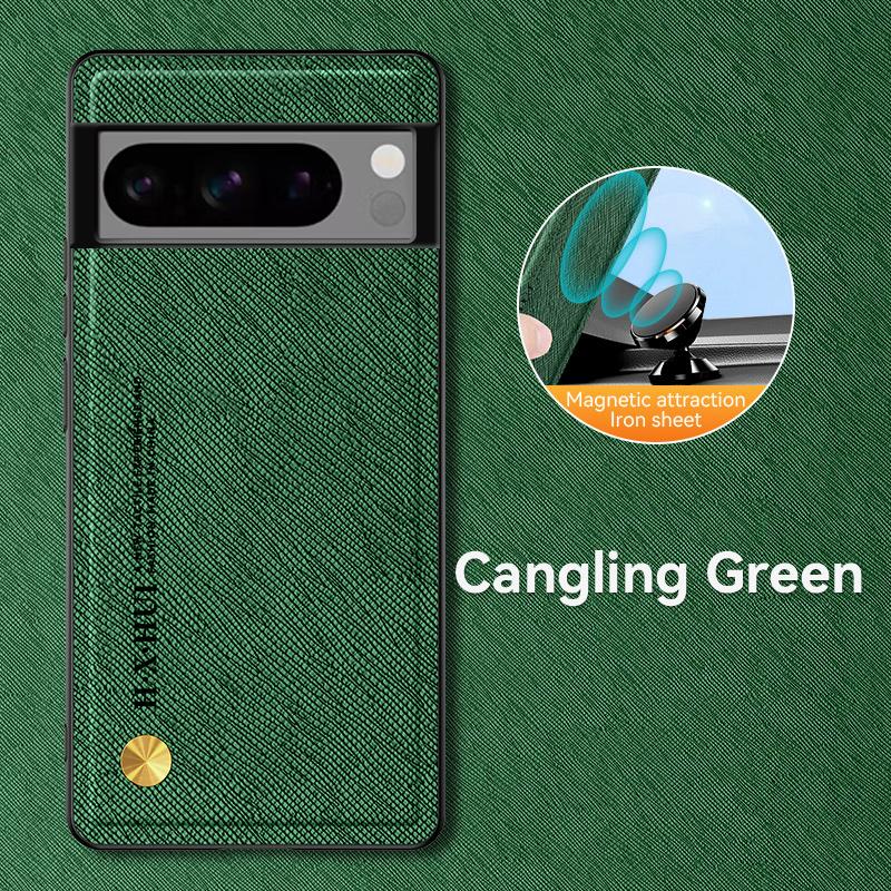 Kožené pouzdro pro Magsafe Google Pixel 8A 7A 8 7 Pro Bezdrátové nabíjení Vestavěné železo Nárazuvzdorný kryt na telefon