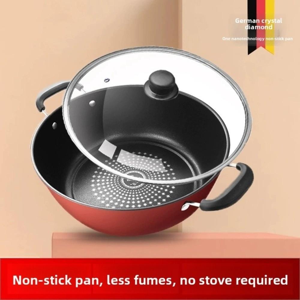 Non Stick Soup Stew Broth Pot Diamond Frying Pan Skillet Cast Iron Pot  Gas Induction Cooker