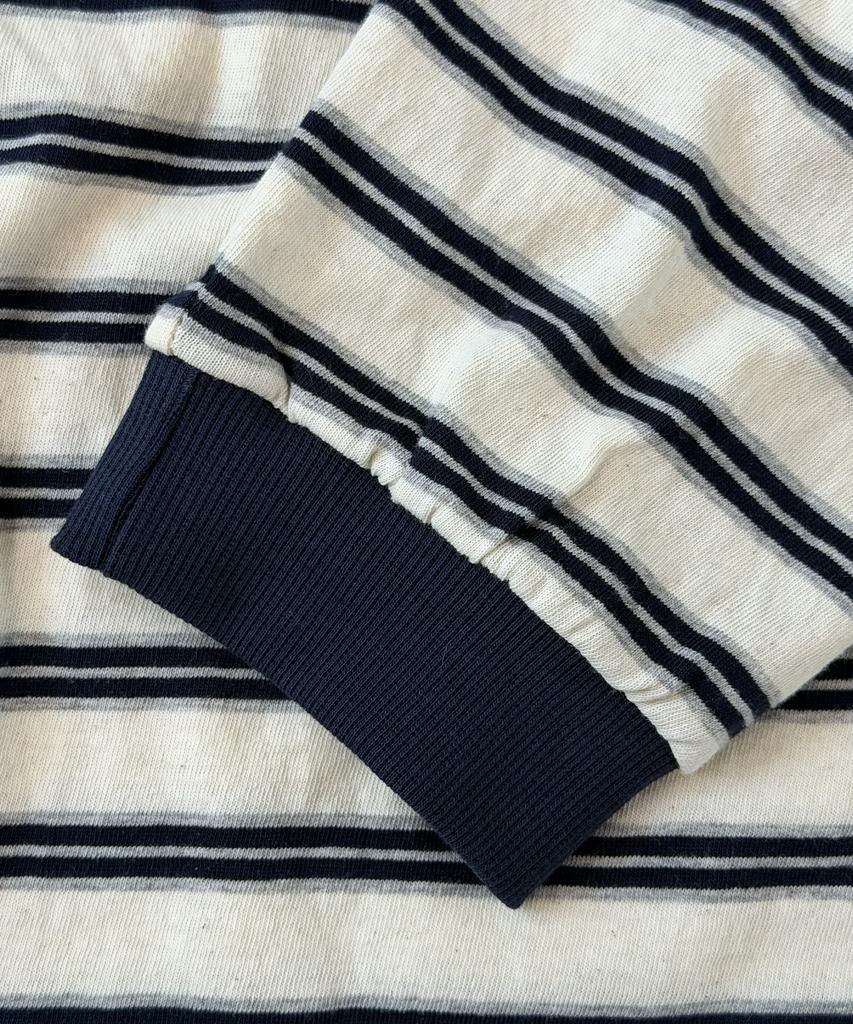 SAYUU Striped Biscuit Long Sleeve Tee Ivory