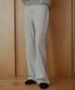 LAMINEZ Semi-Bootcut Cotton Pants - Cream