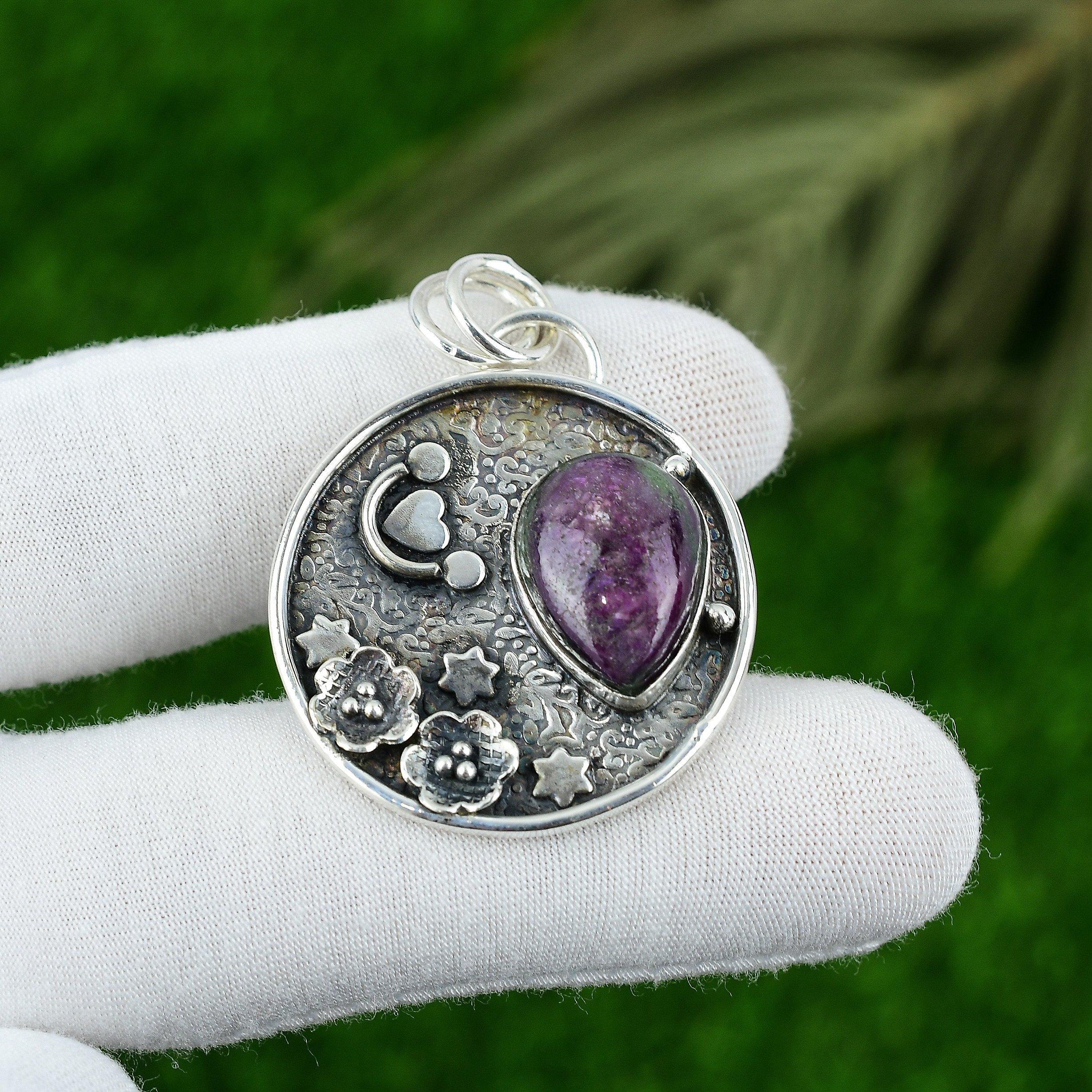 

Натуральный рубин цоизит драгоценный камень ювелирные изделия 925 стерлинговое серебро кулон для девочек