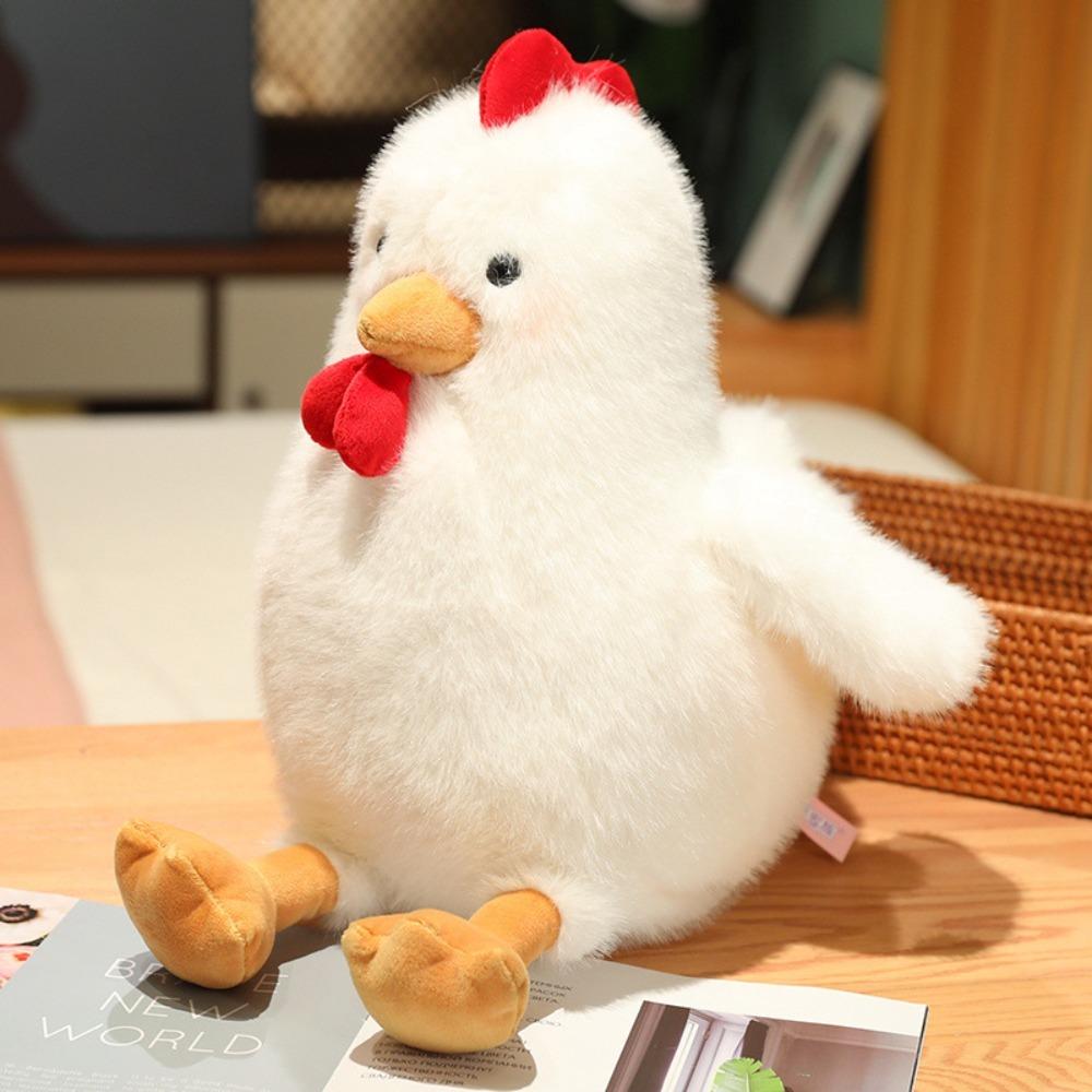 Soft Plush Doll Stuffed Animal Plush Doll Toy Cute Chicken Stuffed Animal  Home Decor White 30cm