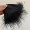Korean Style Satin Triangle Shark Clip Plastic Women Hairgrips Fluffy Feather Hair Claw  Banquet
