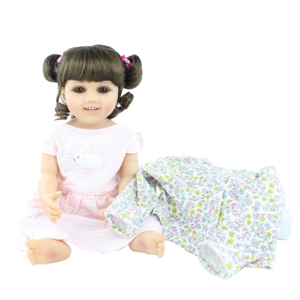 BZDOLL 55cm całe ciało silikonowe lalka Reborn dla dziewczynki prezent 22 cali realistyczne noworodka Bebe Alive nowa twarz Kid zabawki na dobranoc