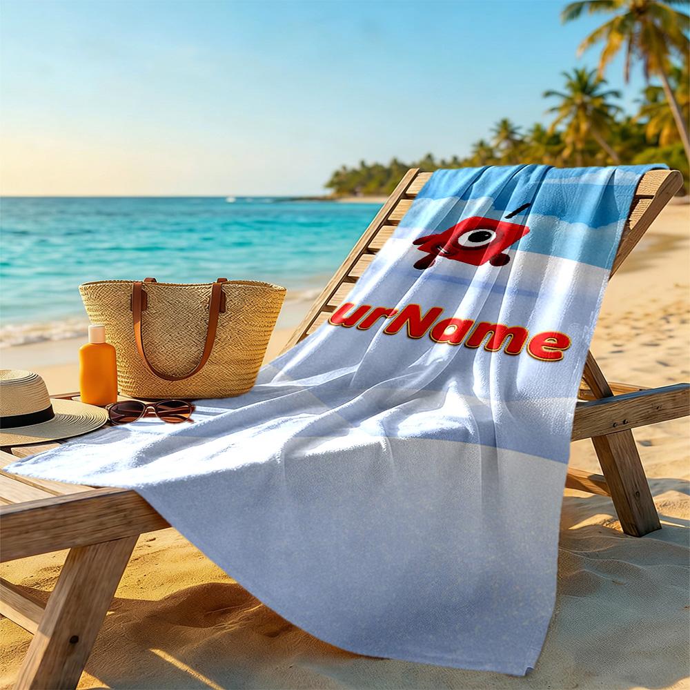 Numberblocks Customize Text Beach Towel Soft Durable Quick-Dry Portable for SwimmingBeachCamping Travel Beach AccessoriesGym