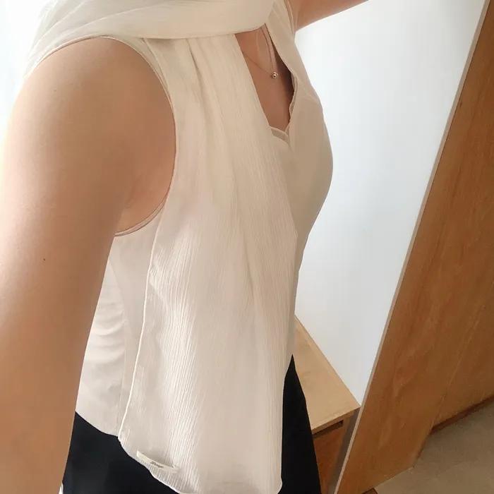 [2nd] Sheer Pleats Scarf (White)