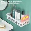 Durable Metal Bathroom Shelf Space Saving Self-adhesive Toilet Storage Brackets Wall Mounted Shower Gel Shelf