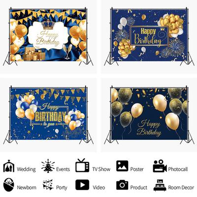5x3ft 7x5ft 8x6ft Happy Birthday Hintergrund Banner Hintergrund Stoff Requisiten Party Dekorieren