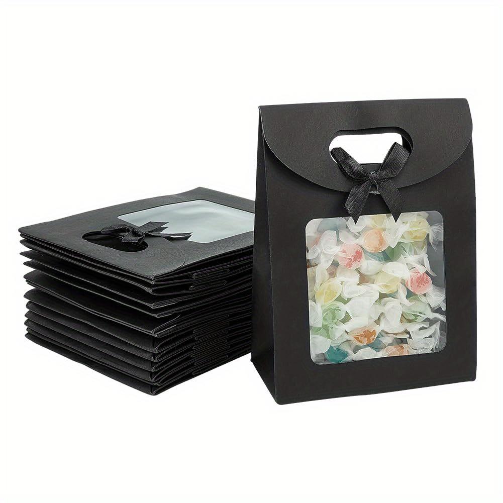 12 Stück Rechteckige Geschenktüten mit Fenster Niedliche Schleife Papiergeschenktüten Gastgeschenktüten Hochzeitsgeschenkartikel Geschenkverpackungs- und Aufbewahrungsartikel