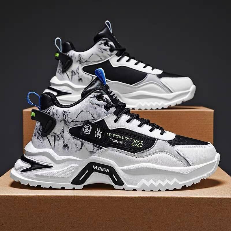 Autumn new high-top sports shoes inner height increase casual running dad shoes