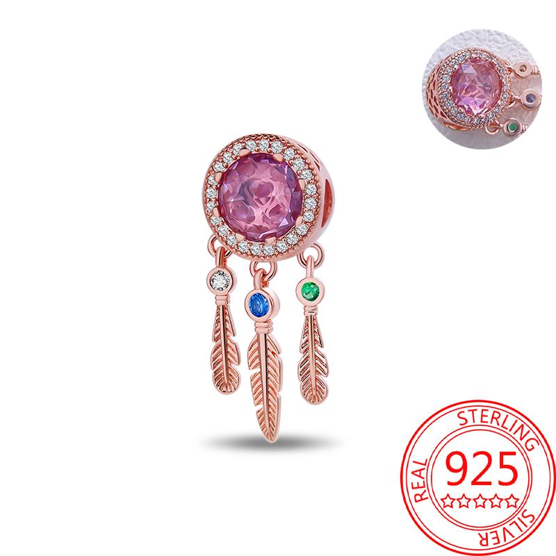 Koperen, echt roségouden, roze octopus, zomerschildpad, hartvormige hanger, geschikt voor originele armbanden, kettingen, armbanden voor meisjes