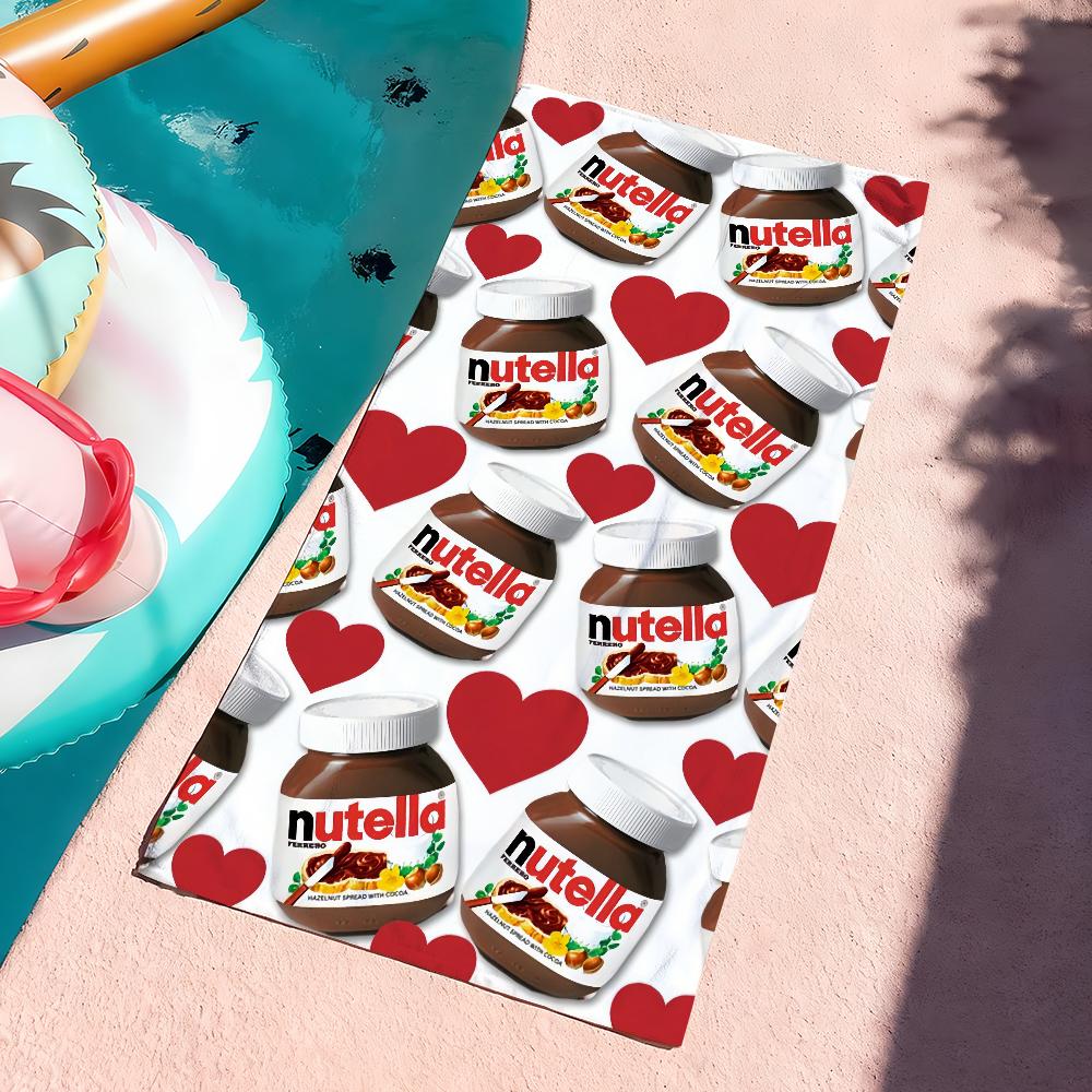 Schokolade Süß N-Nutellas-S Logo Handtuch Weich Pool Geschenk Für Reise Fitnessstudio Dusche Camping Schnelltrocknend Sport Groß Strandhandtücher