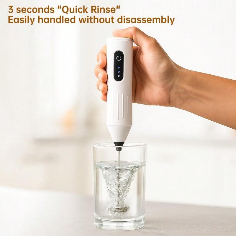Rechargeable HandHeld Milk Frother Blender Portable Electric Whisk Coffee Frother 3-Speed Milk Frother Beverage Mixer
