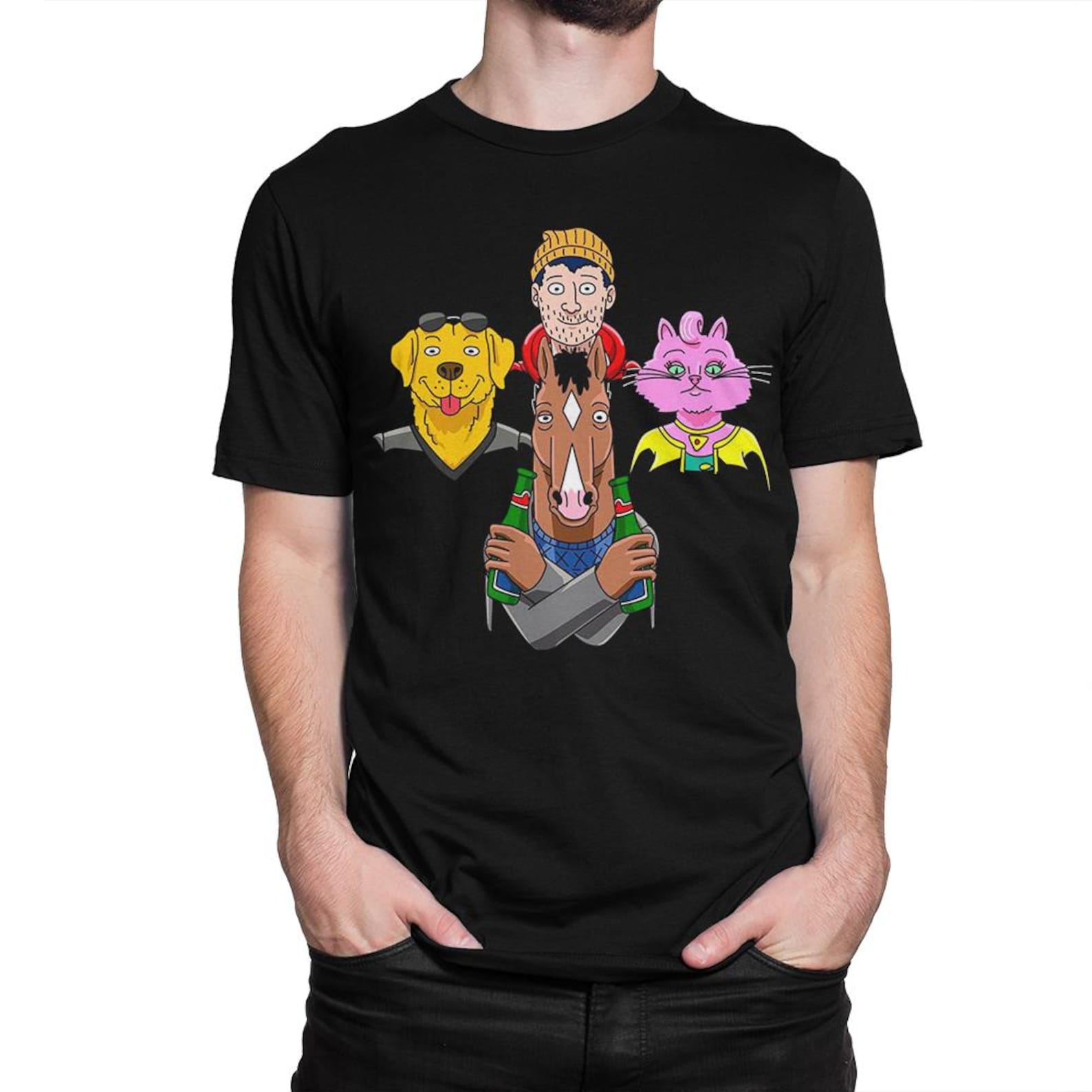 BoJack Horseman With Friends T-Shirt, Men s and Women s Sizes S