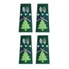 4 Pieces/Set Christmas Tree Dinnerware Holder Bag Cutlery Storage Pouch Decoration Organizer Fork Spoon Festival Party
