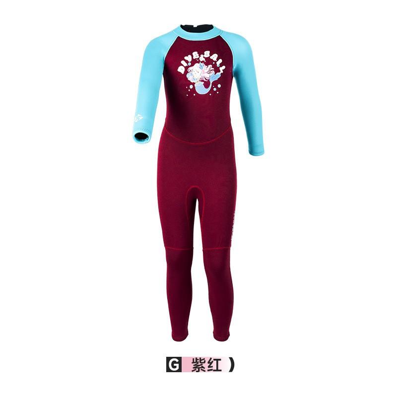 Kids 2.5mm Neoprene Wetsuit Full Body Long Sleeve Snorkeling Swimming Surfing Warmth Protection Girls Small