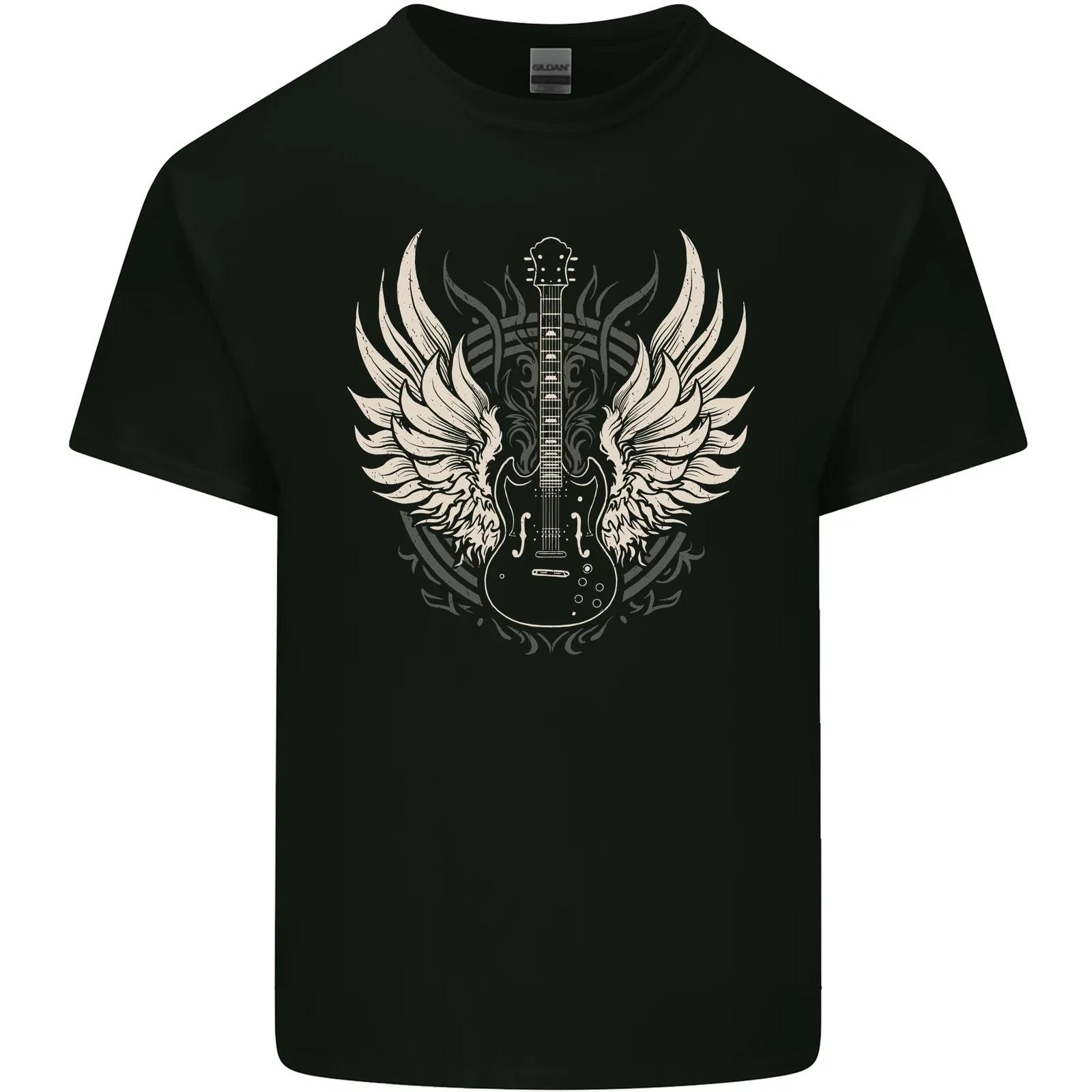 Guitar Wings Rock n Roll Music Heavy Metal Kids T-Shirt Childrens M