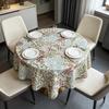 Daily Dining Kitchen and Casual Party Durable Reusable Fabric Small Round Table Cloth