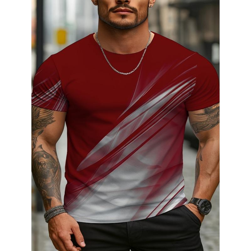 Men'S 3D Print T-Shirt - Casual Short Sleeve Crew Neck Top, Machine Washable Regular Fit, Daily Wear, Fun Design, Breathable Fabric