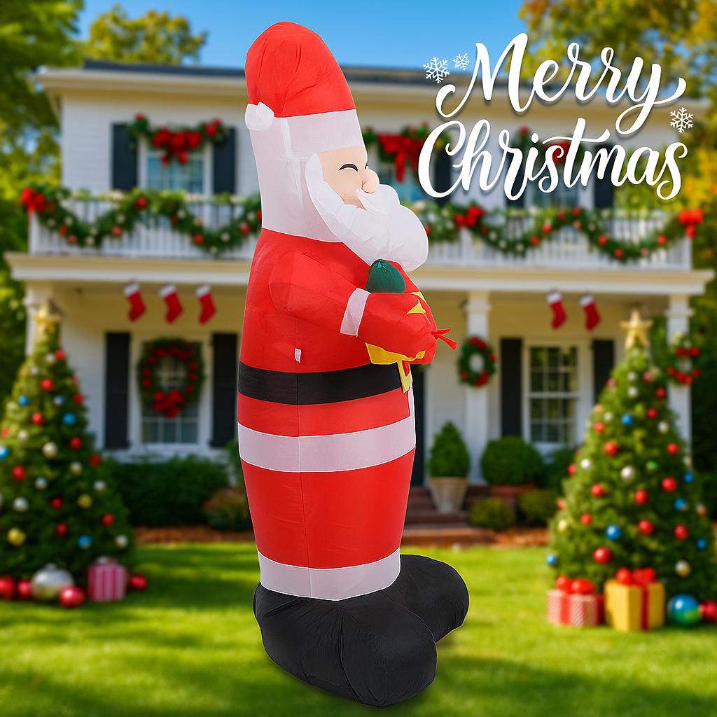 4.9FT Inflatable Santa Claus Toy Xmas Yard Lawn Party Decoration with LED Lights Christmas Home Supplies Ornaments Festive Gift