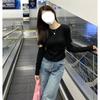 Round-neck, Hollowed-out Long-sleeved T-shirt for Women, A Unique and Stylish Short and Slimming Top In The Korean Style for Autumn