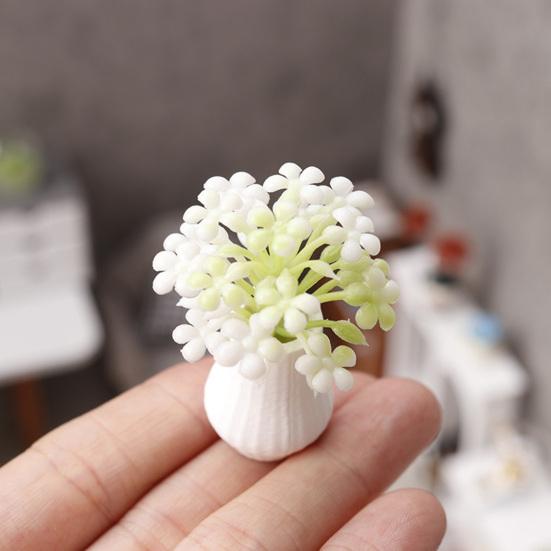 Mini Vase And Flowers 1:12 Scale Vase Miniature Tiny Table Centerpiece Flower Vase for Doll Mansion Living Room Decor