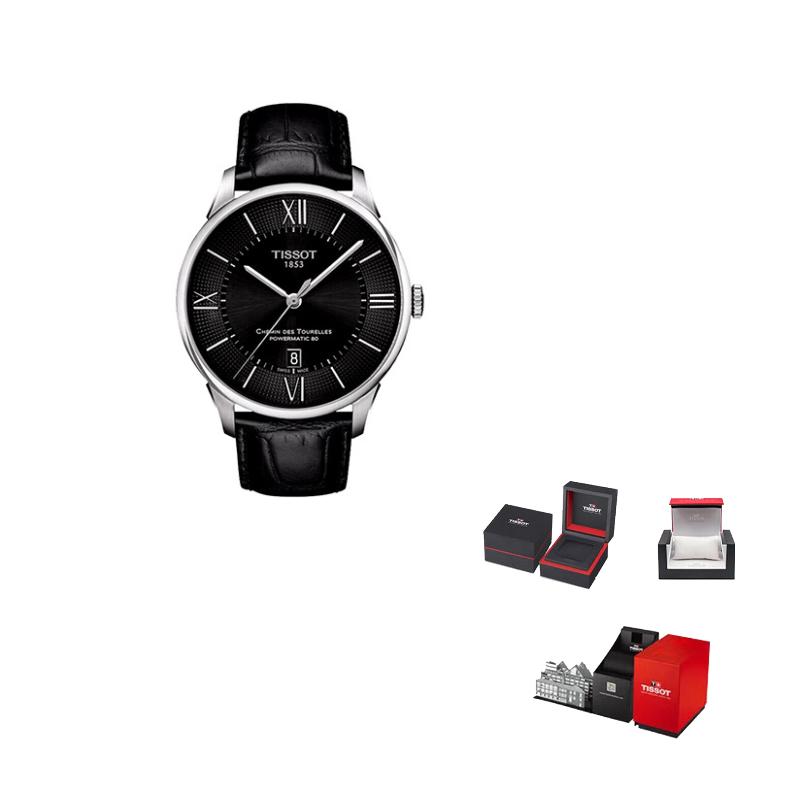 TISSOT Men s Tourelles Collection Watch T099.407.16.058.00 Black Regular Watch Box