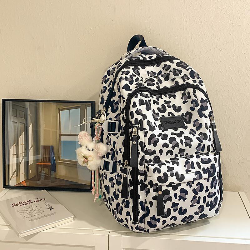 Niche Design Backpack Women's New Casual Cow Pattern Backpack Ins High School College Student Schoolbag Tide