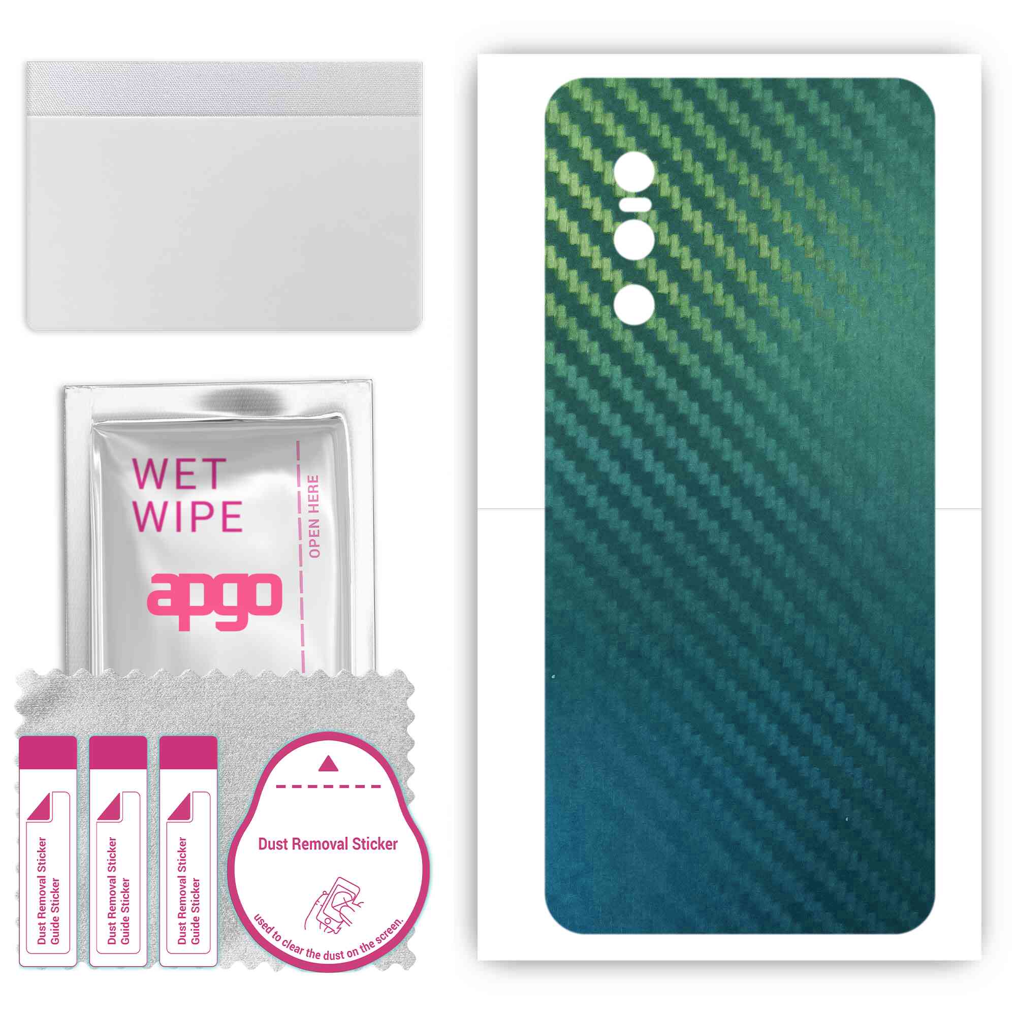 

apgo Protective Skin Sticker for the back compatible with vivo X27, Wrap Film, Foil, Vinyl - Pattern Carbon Chameleon CAKA1