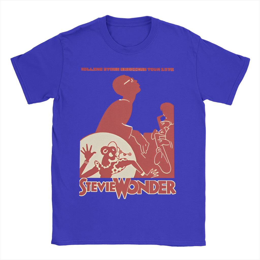Herren 2025 Heißer Sommerverkauf STEVIE WONDER T-Shirt Reine Baumwolle Kleidung Neuheit Kurzarm O-Ausschnitt T-Shirts Sommer T-Shirt
